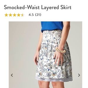 J.Jill Smocked Waist Layered Skirt